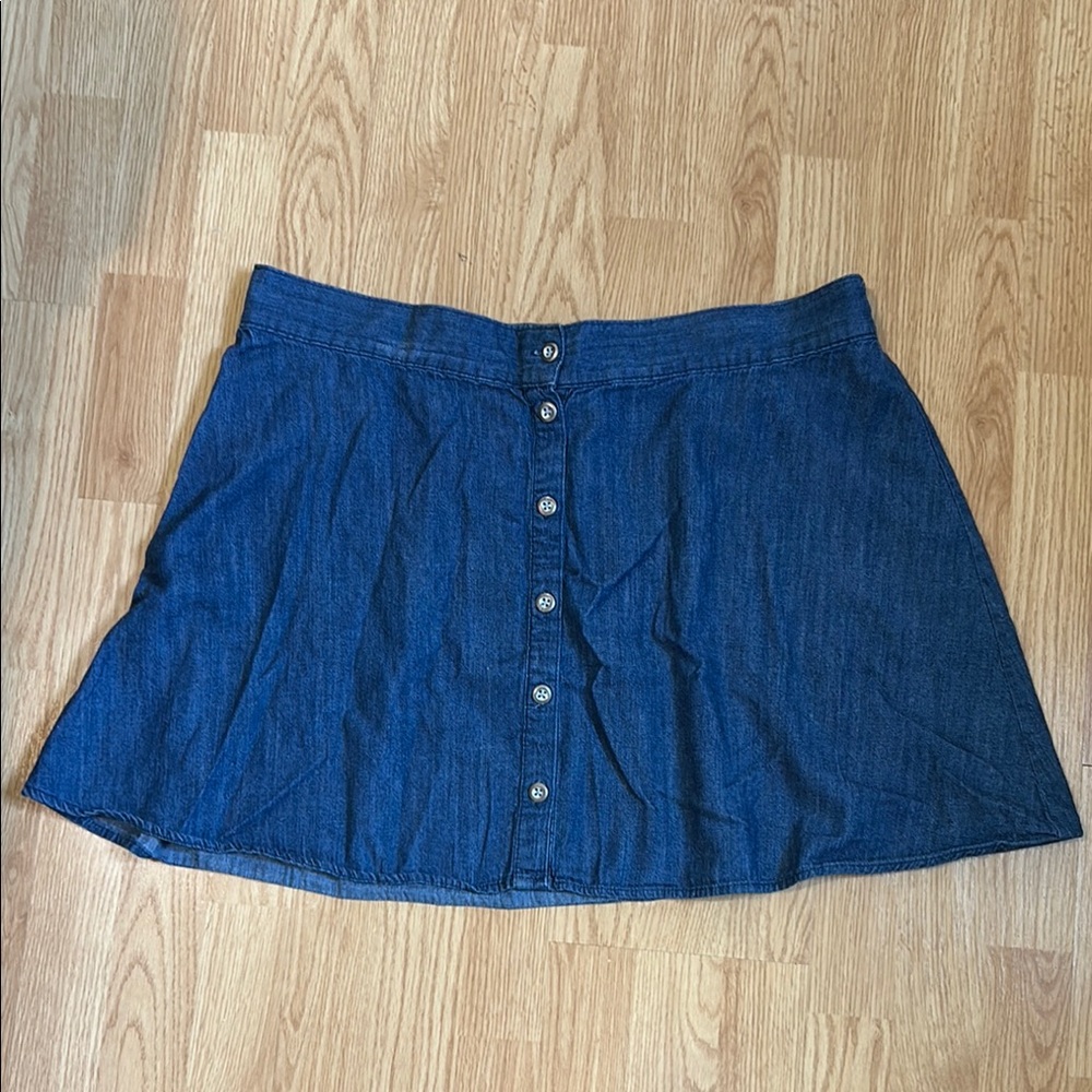 Denim Button-Up Skirt